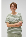 Moodo Olívazöld csíkos póló