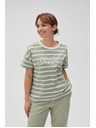 Moodo Olívazöld csíkos póló