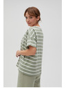 Moodo Olívazöld csíkos póló