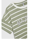 Moodo Olívazöld csíkos póló