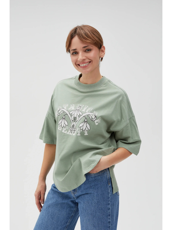 Moodo Olívazöld női póló