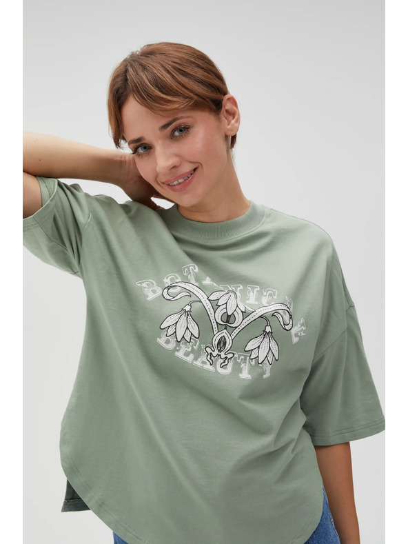 Moodo Olívazöld női póló