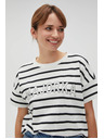 Moodo Fehér női csíkos póló