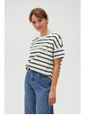 Moodo Fehér női csíkos póló