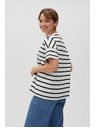 Moodo Fehér női csíkos póló