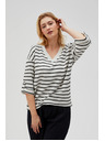 Moodo Fehér-fekete csíkos laza póló