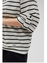 Moodo Fehér-fekete csíkos laza póló