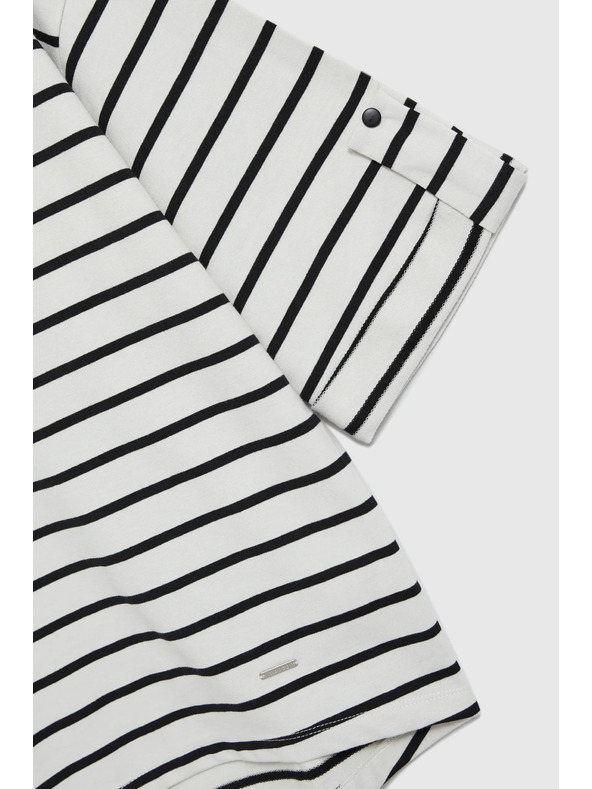 Moodo Fehér-fekete csíkos laza póló