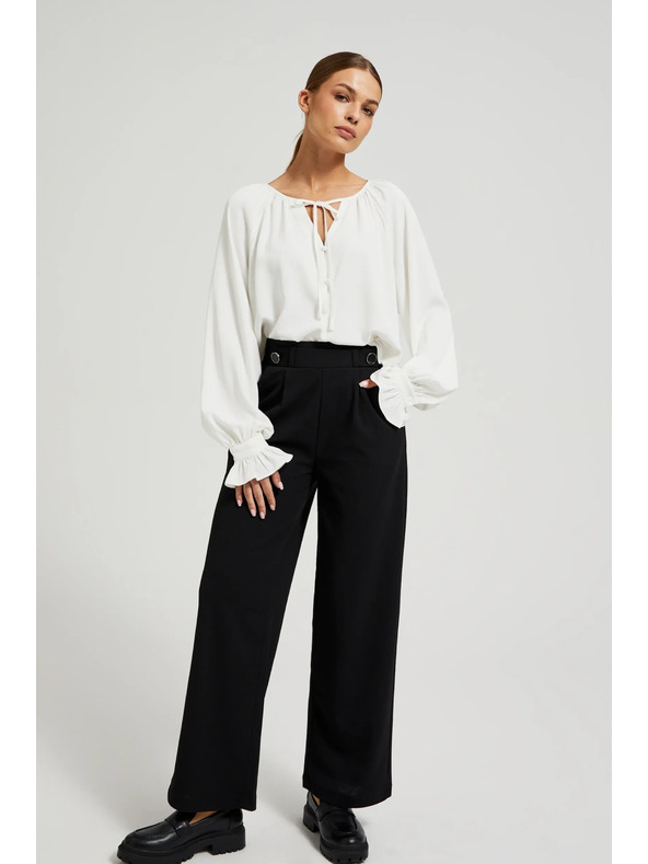 Moodo Fehér fodros női blúz