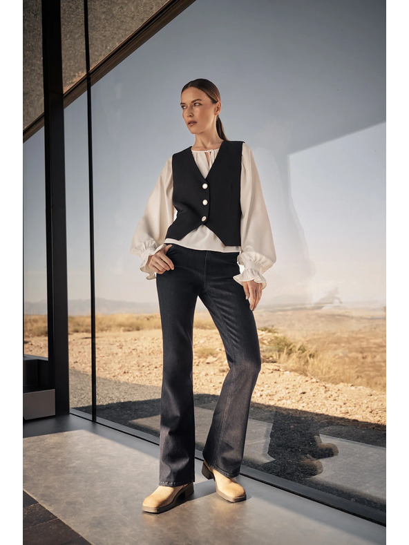 Moodo Fehér fodros női blúz