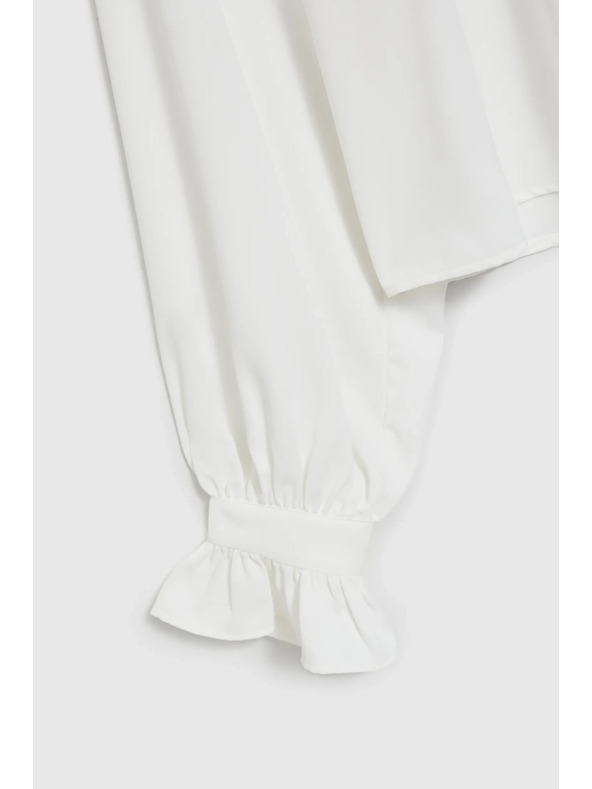 Moodo Fehér fodros női blúz