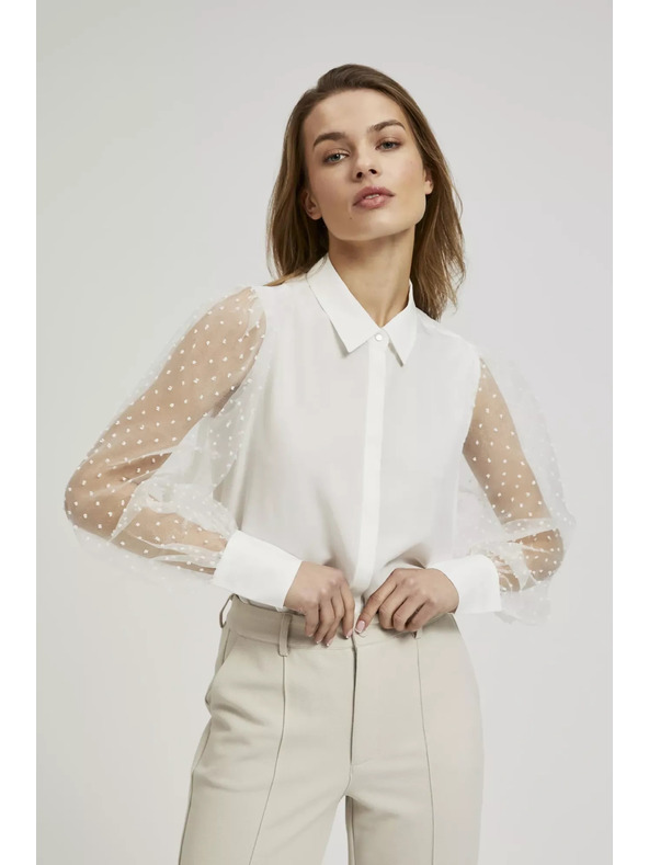 Moodo Fehér átlátszó ujjú ing