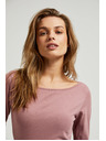 Moodo Púderrózsaszín hosszú ujjú női póló