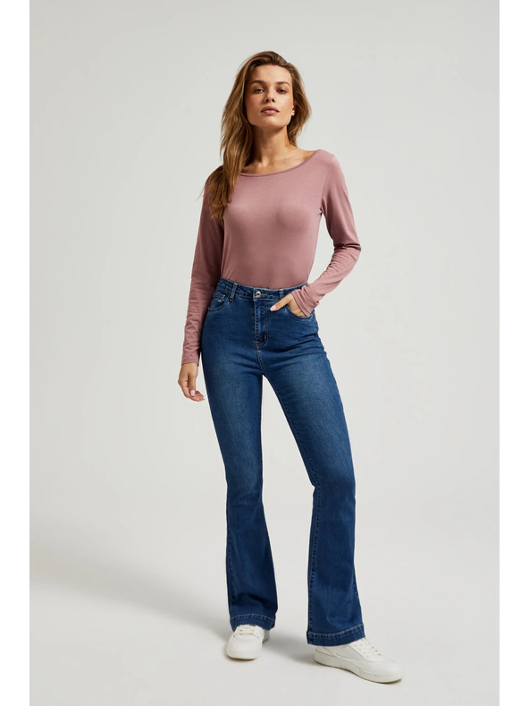 Moodo Púderrózsaszín hosszú ujjú női póló