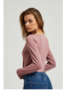 Moodo Púderrózsaszín hosszú ujjú női póló