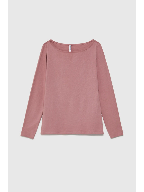Moodo Púderrózsaszín hosszú ujjú női póló