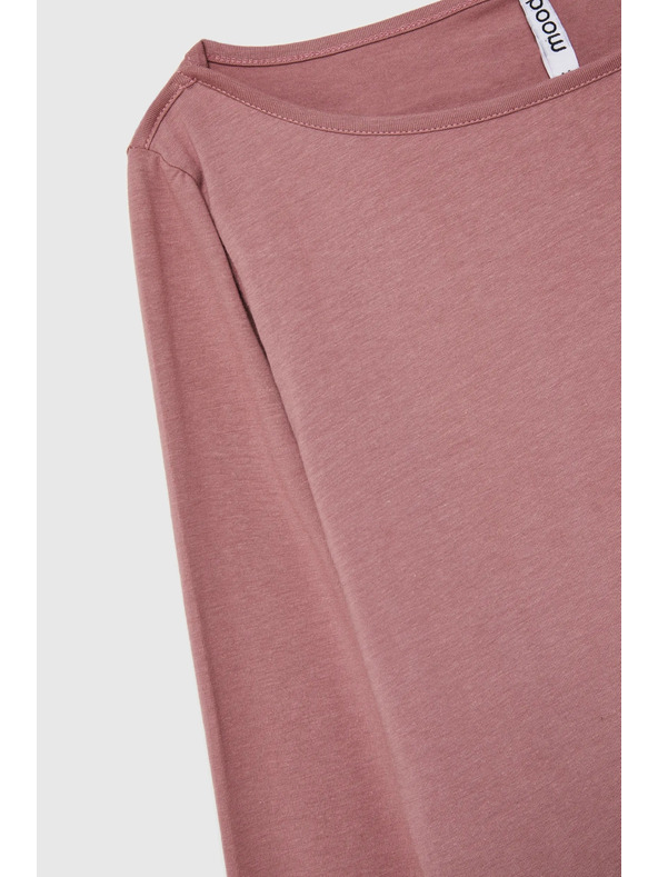 Moodo Púderrózsaszín hosszú ujjú női póló