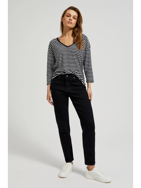 Moodo Fekete hosszú ujjú női póló