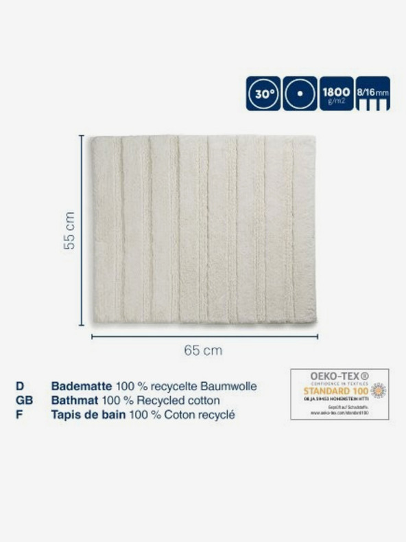 Kela Fürdőszobai szőnyeg Megan 100% pamut mohazöld 65,0x55,0x1,6cm KELA