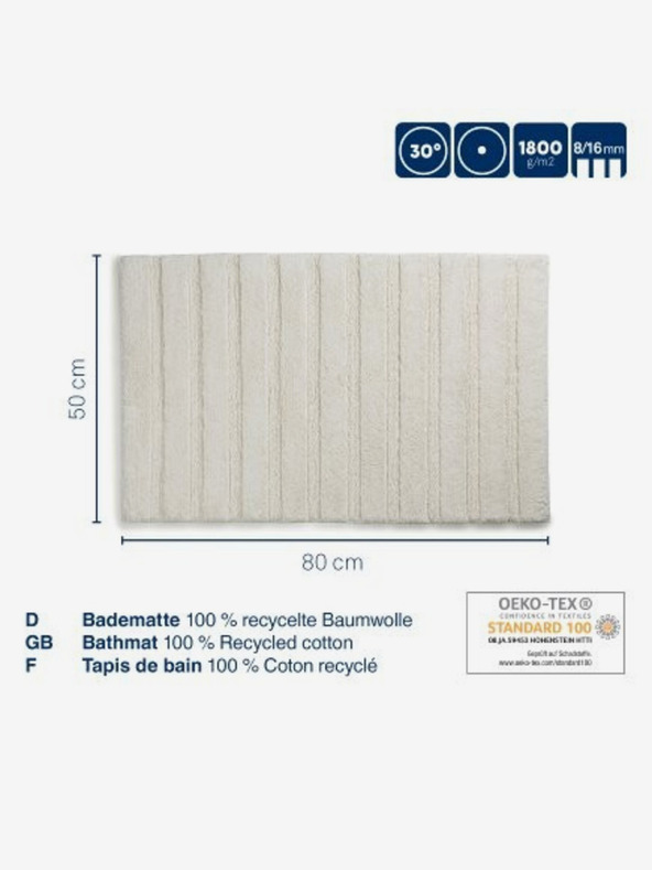 Kela Fürdőszobai szőnyeg Megan 100% pamut mohazöld 80,0x50,0x1,6cm KELA