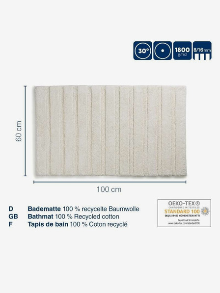 Kela Fürdőszobai szőnyeg Megan 100 x 60 cm pamut szürkésfehér KELA