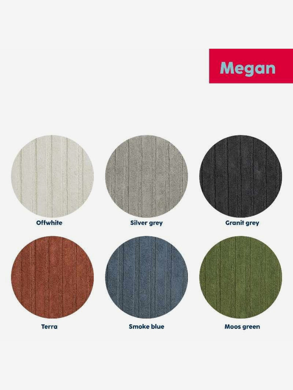 Kela Fürdőszobai szőnyeg Megan 100 x 60 cm pamut szürkésfehér KELA