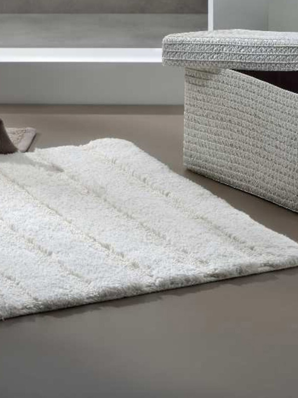 Kela Fürdőszobai szőnyeg Megan 100 x 60 cm pamut szürkésfehér KELA
