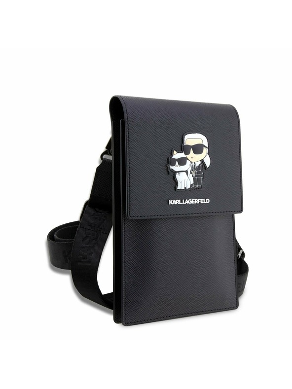 Karl Lagerfeld Karl Lagerfeld Saffiano Fém Logo NFT Telefontok Fekete