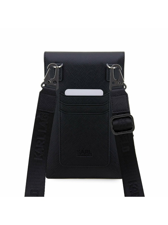 Karl Lagerfeld Karl Lagerfeld Saffiano Fém Logo NFT Telefontok Fekete