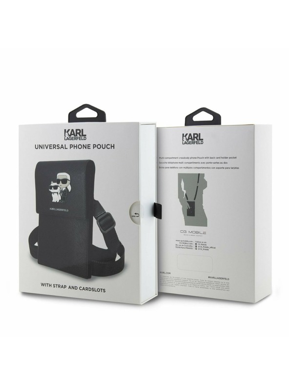 Karl Lagerfeld Karl Lagerfeld Saffiano Fém Logo NFT Telefontok Fekete