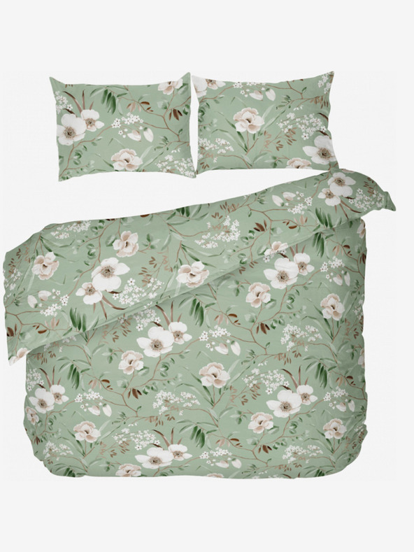 Kvalitex Francia pamut ágynemű DELUX 240x200, 70x90cm MAGNOLIA zöld