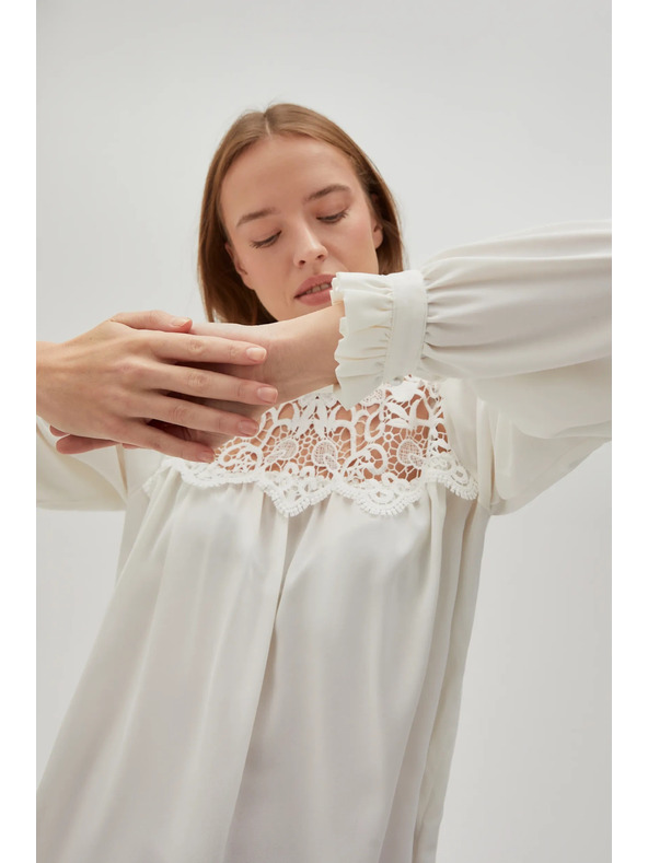Moodo Fehér csipkés női blúz