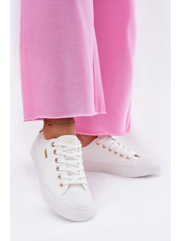 BIG STAR SHOES Big Star fehér vászon női sportcipő