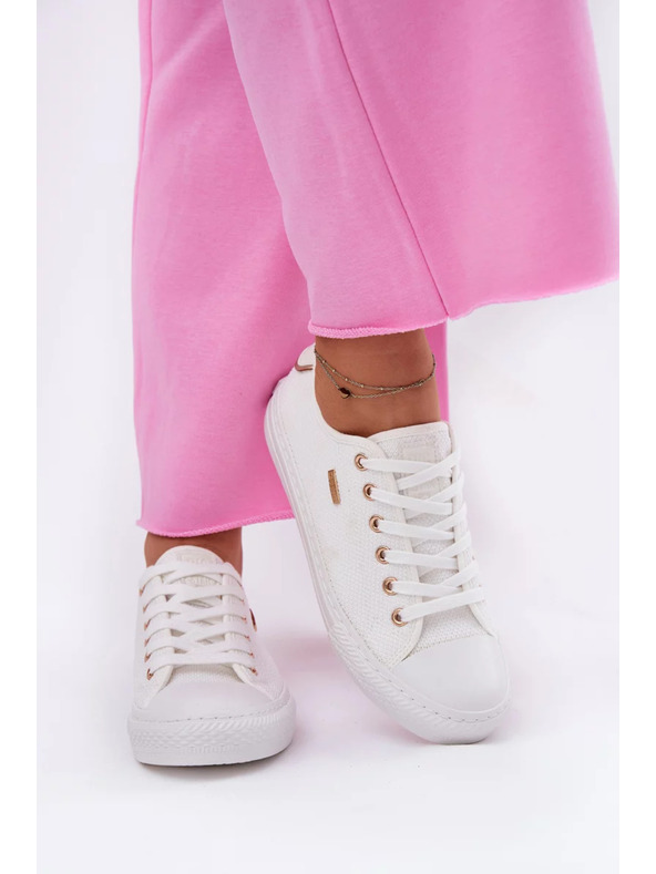 BIG STAR SHOES Big Star fehér vászon női sportcipő