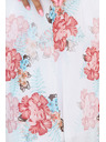 numoco Virágmintás selyem átlapolt ruha hosszú ujjakkal