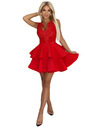 numoco Piros koktélruha CHARLOTTE csipkés nyakkivágással