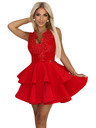 numoco Piros koktélruha CHARLOTTE csipkés nyakkivágással