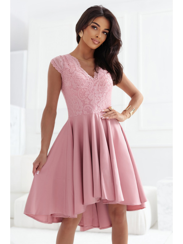 numoco Világos rózsaszín csipkés ruha