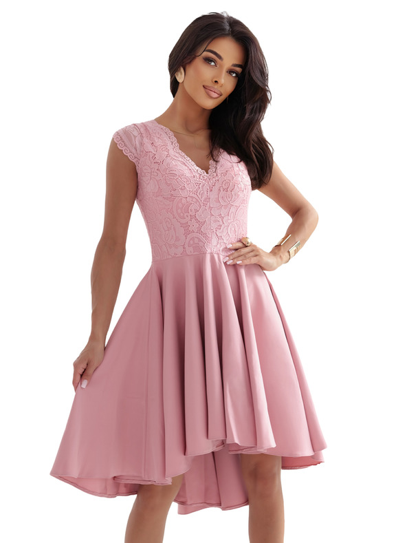 numoco Világos rózsaszín csipkés ruha