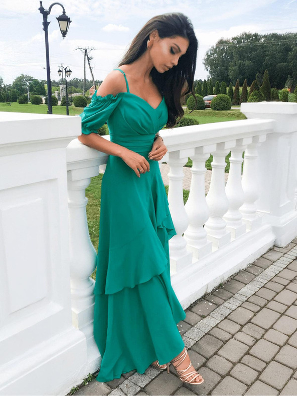 Edoti Zöld fodros maxiruha