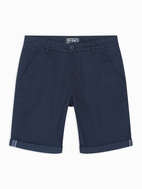 Ombre Clothing Férfi klasszikus chino rövidnadrág felhajtott szárral - sötétkék