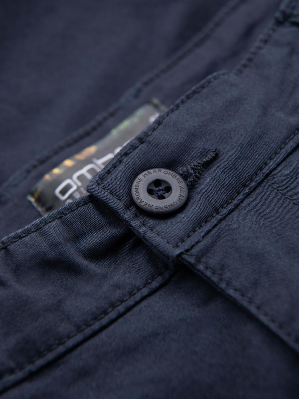 Ombre Clothing Férfi klasszikus chino rövidnadrág felhajtott szárral - sötétkék