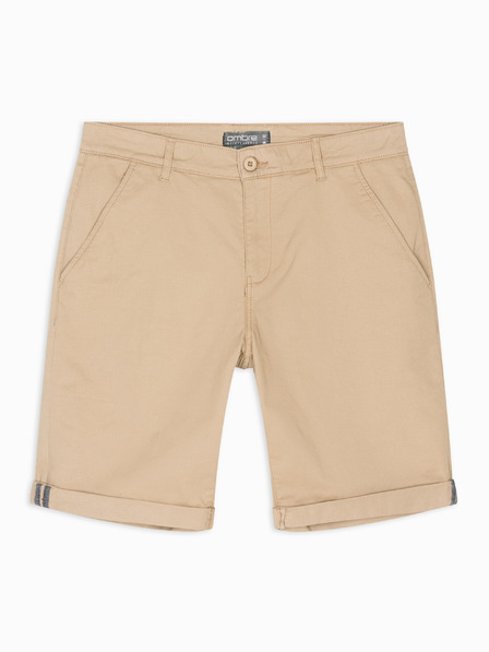 Ombre Clothing Férfi klasszikus chino rövidnadrág felhajtott szárral - bézs