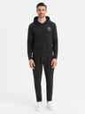 Ombre Clothing Férfi kapucnis pulóver + melegítőnadrág - fekete
