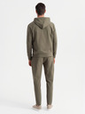 Ombre Clothing Férfi kapucnis pulóver + melegítőnadrág - olíva