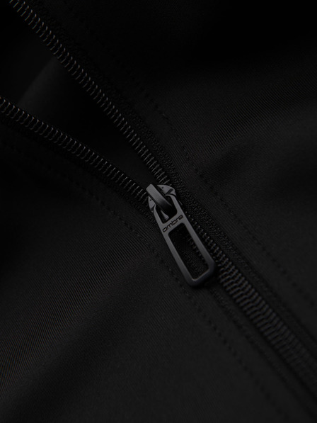 Ombre Clothing Férfi cipzáras kapucnis pulóver szegéllyel - fekete