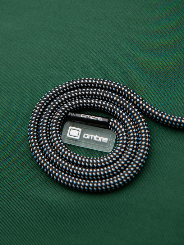 Ombre Clothing Férfi cipzáras kapucnis pulóver szegéllyel - sötétzöld