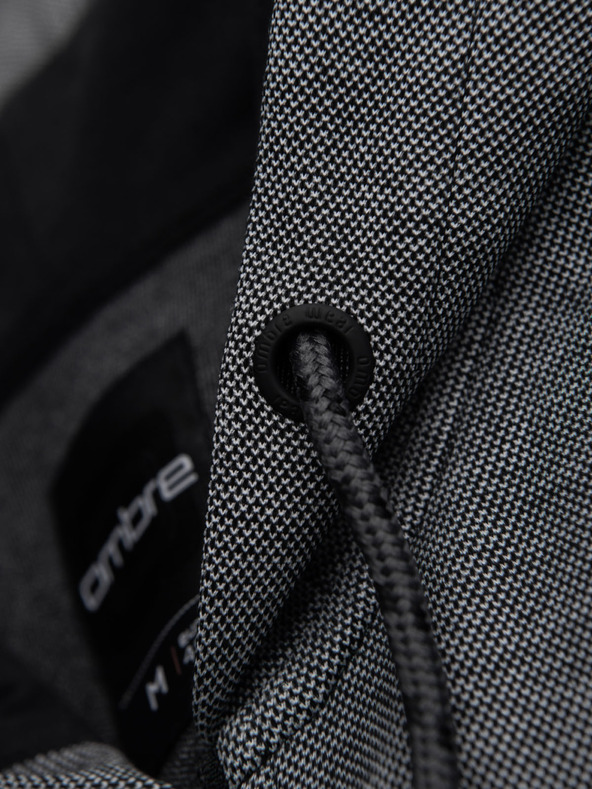 Ombre Clothing Férfi puha szerkezetű kapucnis pulóver - fekete