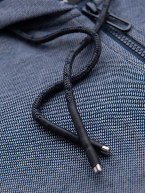 Ombre Clothing Férfi puha szerkezetű kapucnis pulóver - sötétkék