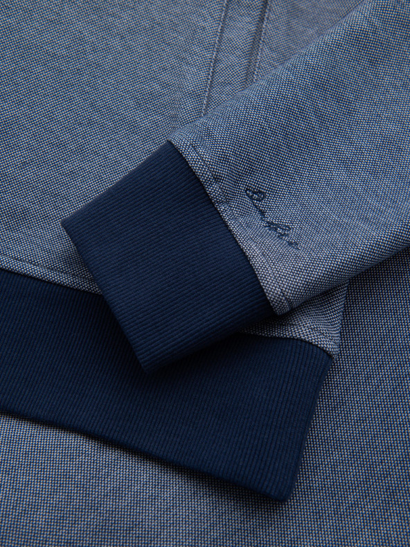 Ombre Clothing Férfi kötött bomber dzseki - sötétkék